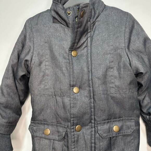 Okie Dokie Gray Winter Parka Coat Size 18mons, Removable Hood Shearling Lined - Picture 2 of 7